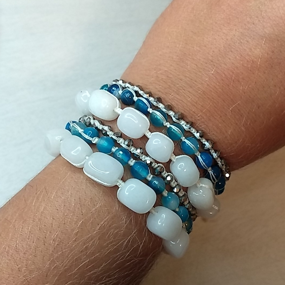 Genuine Semi Precious Stone Wrap Bracelets
